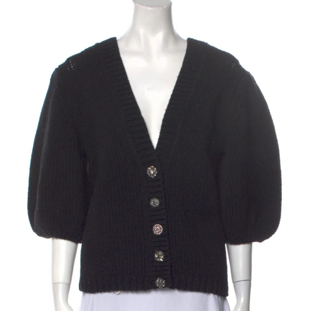 ba&sh cardigan with embellished buttons, black, size XS
